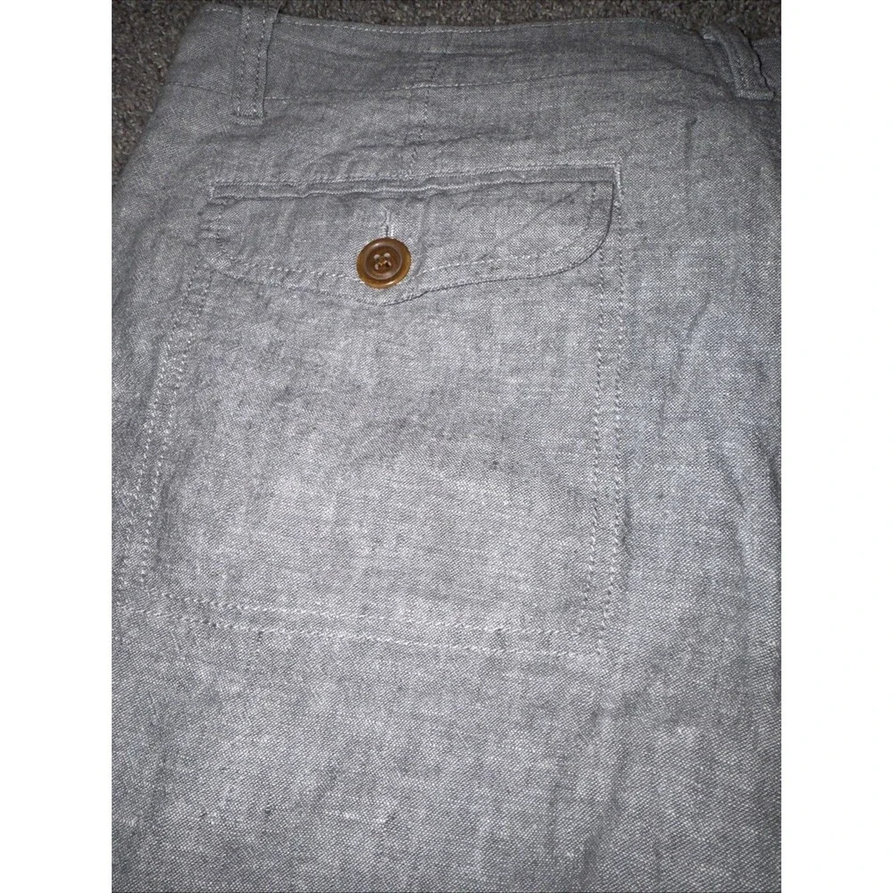 Preppy J.Crew Linen/ Cotton Blend Shorts Flat Front Gray 34W Summer Casual